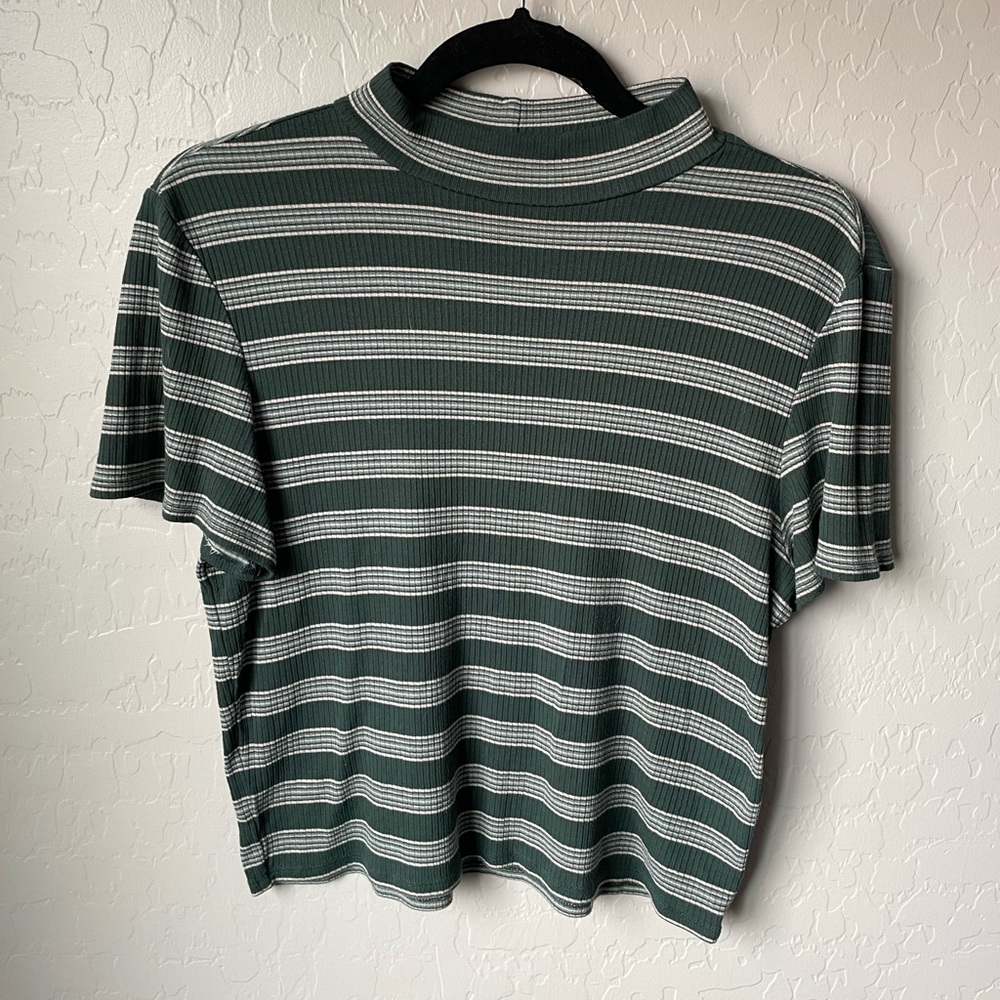 American Eagle Mock Neck Rib Knit Shirt L